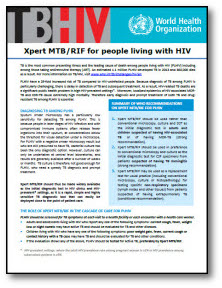 Xpert MTB/RIF for People Living with HIV